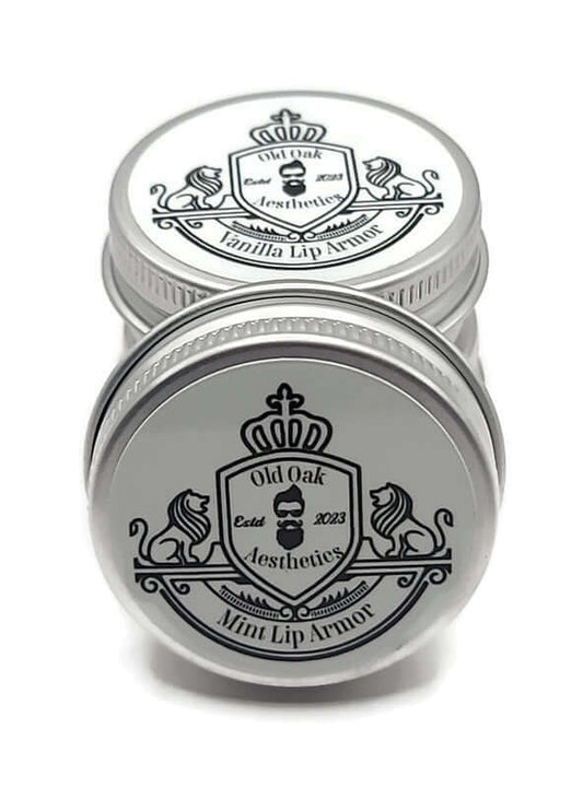 Lip balms, 1/2oz tins, vanilla & mint flavors 