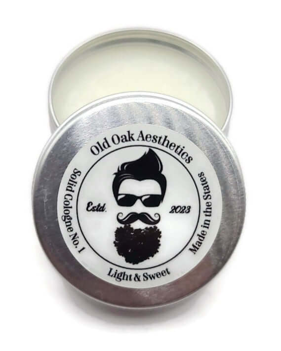 solid cologne, 1oz tin, light & sweet scent