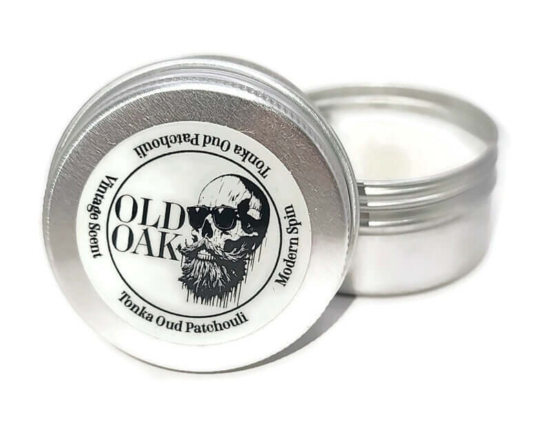 solid cologne vintage, 1oz tin, tonka oud & patchouli scent