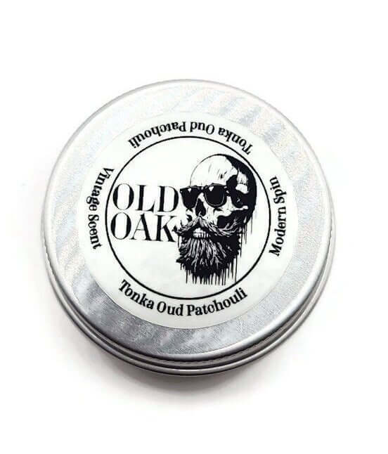 solid cologne vintage, 1oz tin, tonka oud & patchouli scent